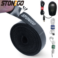 STONEGO teoring USB oplot na kable Organizer do kabli opaski na mysz uchwyt na przewód słuchawkowy przewód HDMI darmowe cięcie zarządzanie taśma do telefonu Hoop 1